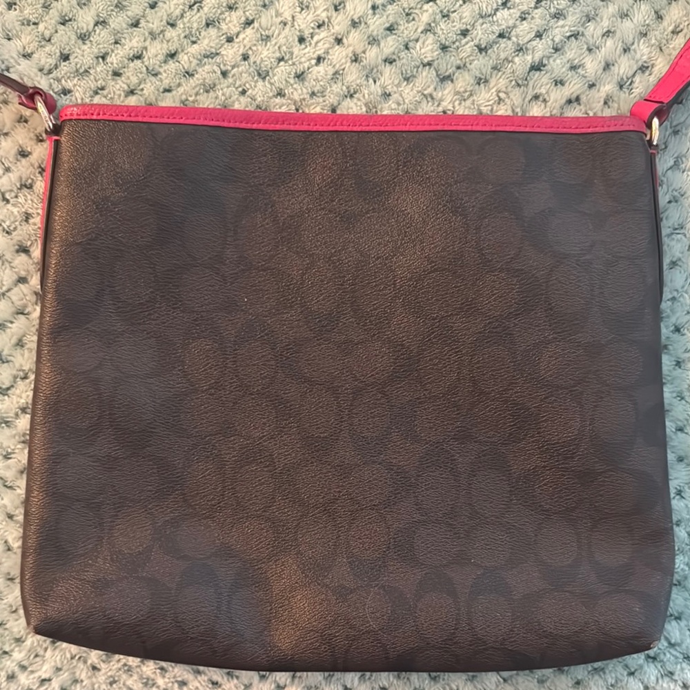 Coach Brown and Pink Crossbody Bag with Signature Design - Picture 5 of 8